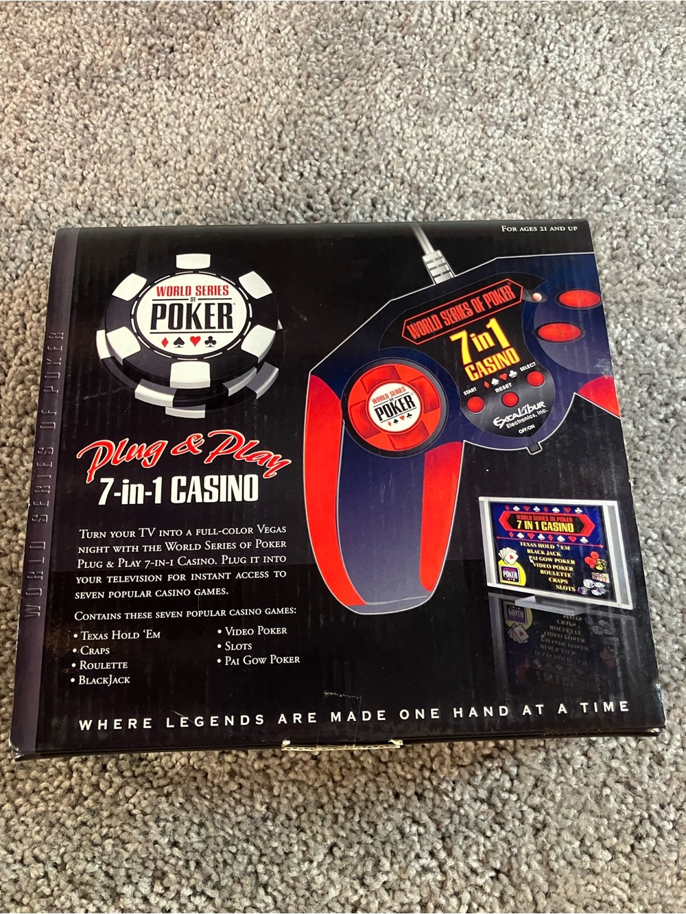 1A World Series of Poker Plug and Play 7-in-1 Casino by Excalibur New!